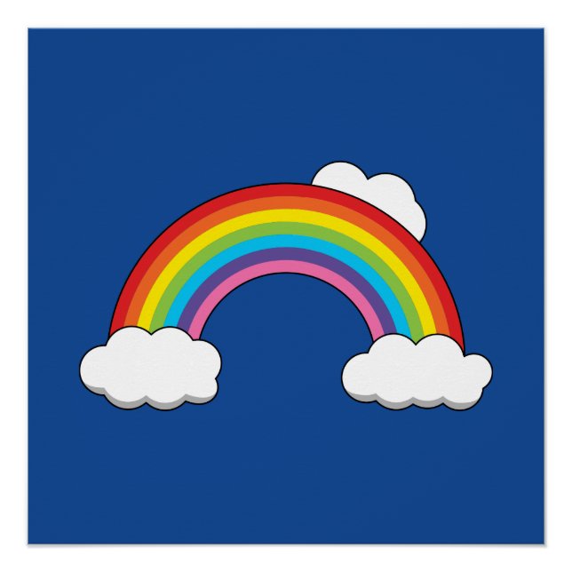Rainbow with White Clouds Poster (Front)