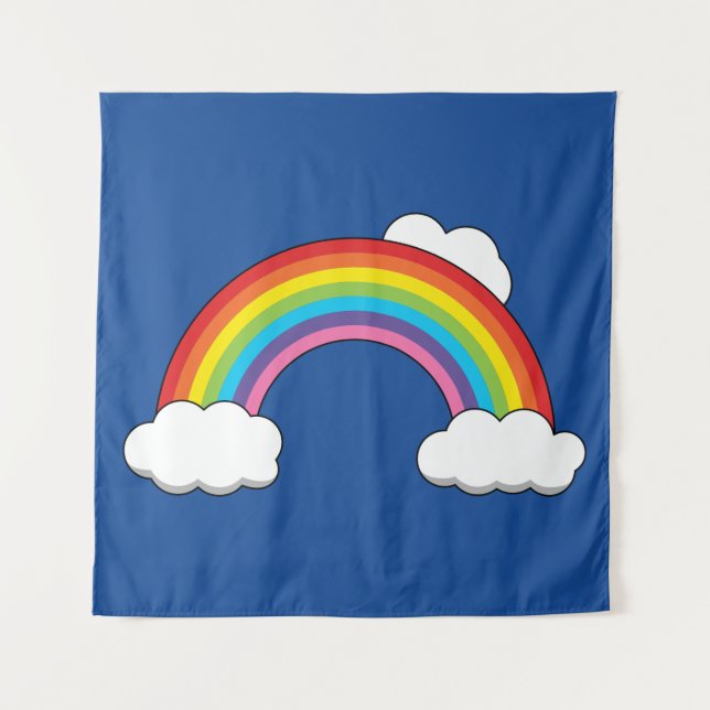 Rainbow with White Clouds Tapestry (Front)