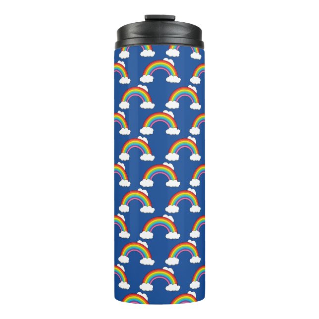 Rainbow with White Clouds Thermal Tumbler (Front)
