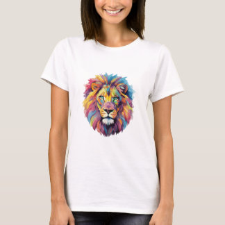 Rainbow Wolf Watercolor Portrait T-Shirt