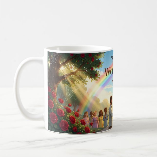 Rainbow Wonder and Harmony Poster Coffee Mug (Left)