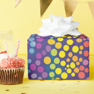 Rainbow Wonky Polka Dots  Wrapping Paper