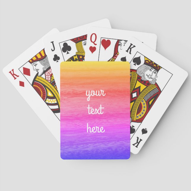 Rainbow Wood Effect Playing Cards (Back)
