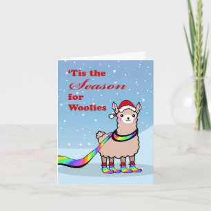 Rainbow Woolies, Llama Drama, Gay Pride Christmas Card