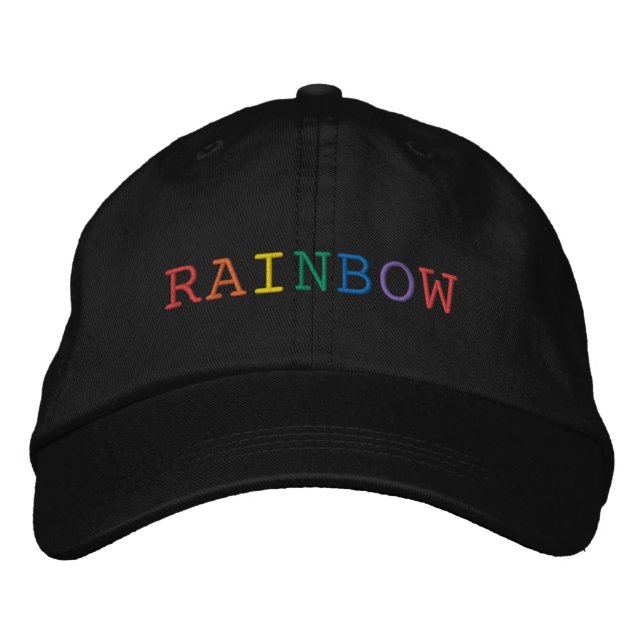 Rainbow Word Embroidered Hat (Front)