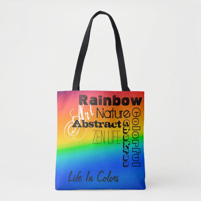 Rainbow/Words Art Tote Bag (Front)