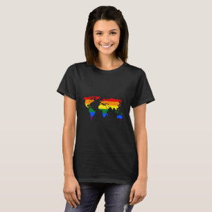 rainbow-world-map-1192306_1920 T-Shirt