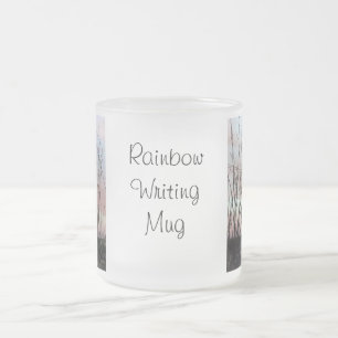 Rainbow Writing Mug with rainbows