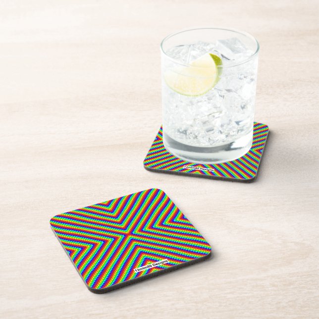 Rainbow X - Plastic Coaster (Right Side)