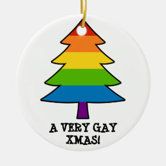 Rainbow Xmas Tree Ceramic Tree Decoration