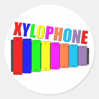 rainbow xylophone classic round sticker
