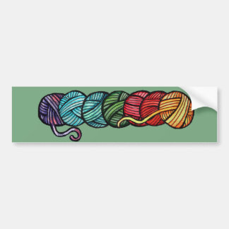 Rainbow Yarn Balls Pattern Bumper Sticker