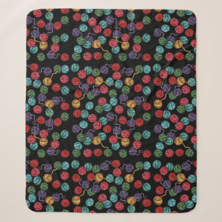 Rainbow Yarn Balls Pattern Sherpa Blanket