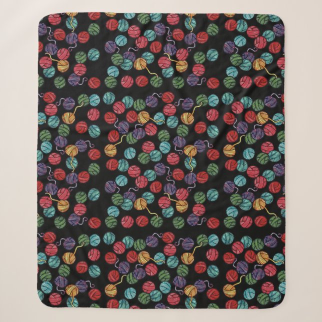 Rainbow Yarn Balls Pattern                         Sherpa Blanket (Front)