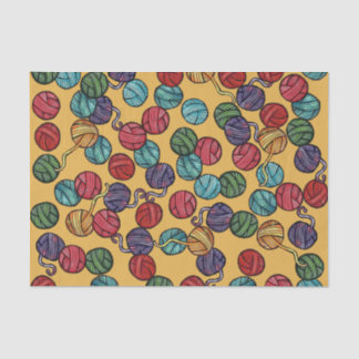 Rainbow Yarn Balls Pattern Tissue Paper