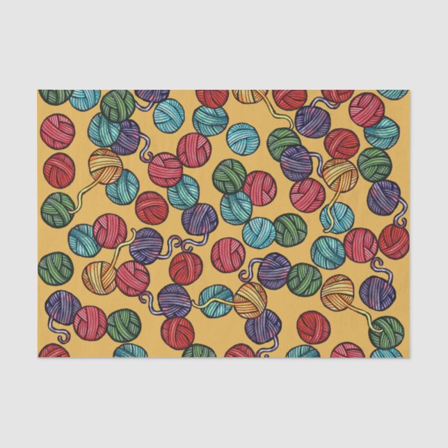 Rainbow Yarn Balls Pattern                         Tissue Paper (Front)