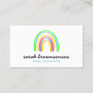 Rainbow Yellow Blue Red Orange Kids Business Card
