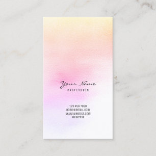 Rainbow Yellow Peach Pink Pastel Peach Ombre Glass Business Card