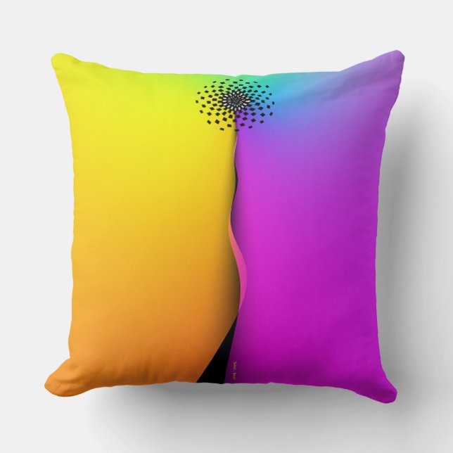 Rainbow Yellow Purple Imagery  Cushion (Front)