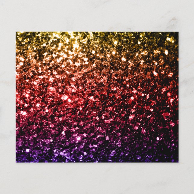 Rainbow yellow red purple faux glitter sparkles flyer (Front)