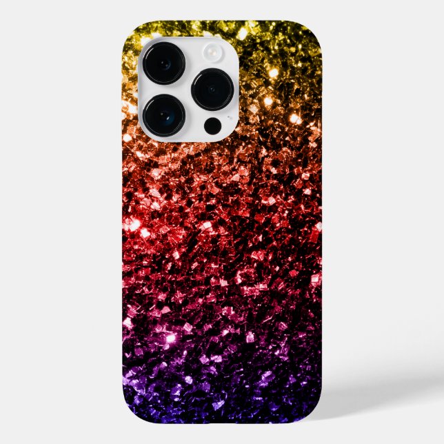 Rainbow yellow red purple sparkles bling Case-Mate iPhone case (Back)