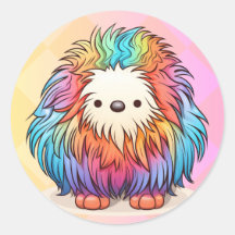 Rainbow Yeti Round Sticker