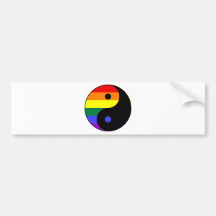 Rainbow Yin and Yang - LGBT Pride Rainbow Colours Bumper Sticker