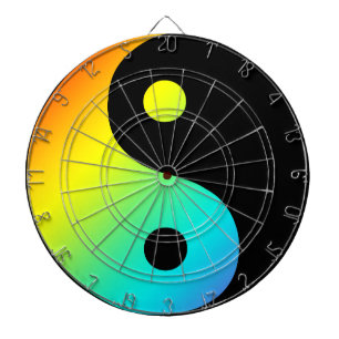 rainbow yin yang dartboard