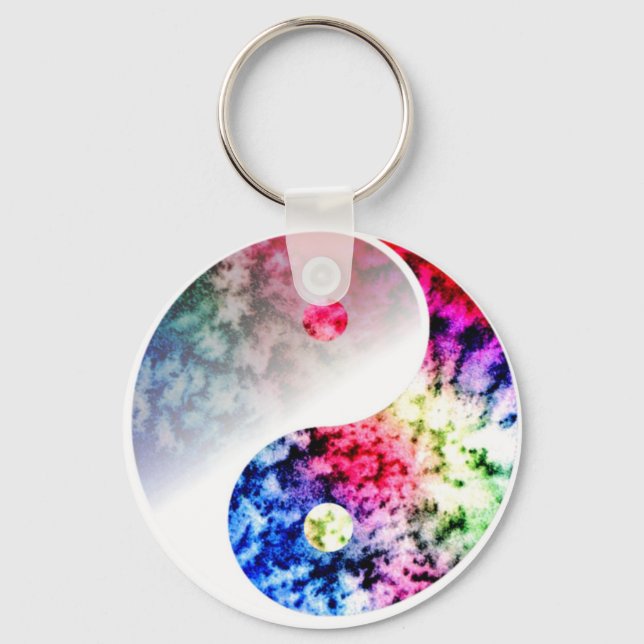 Rainbow Yin Yang Key Ring (Front)
