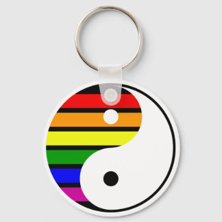Rainbow Yin Yang Key Ring
