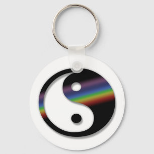 Rainbow Yin Yang Keychain