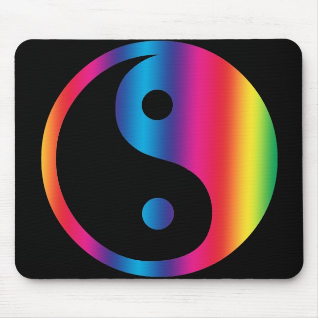Rainbow Yin Yang Mouse Mat (Front)