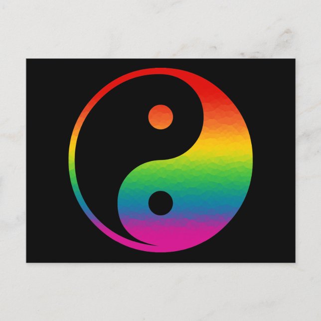 Rainbow Yin Yang Postcard (Front)