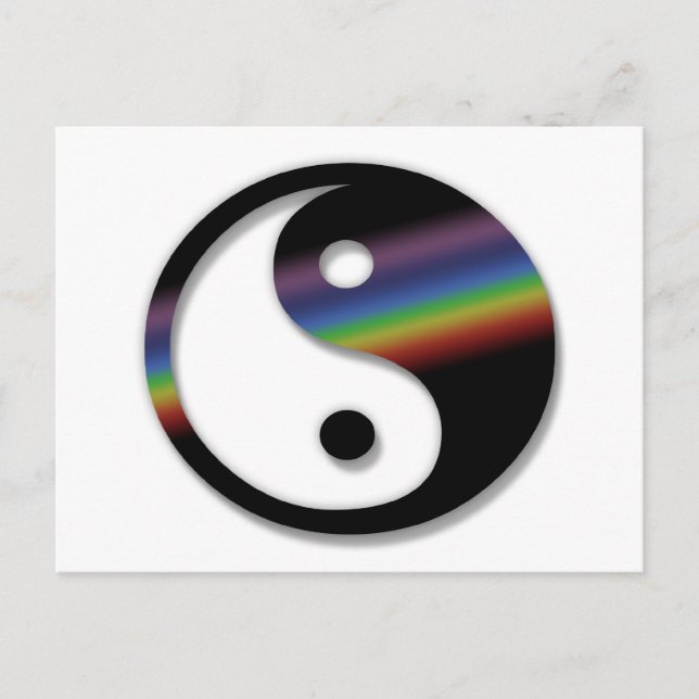 Rainbow Yin Yang Postcard (Front)
