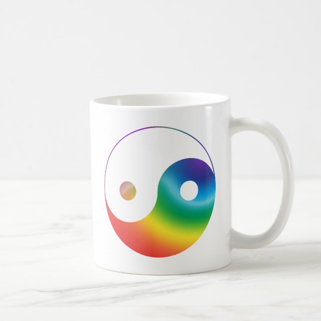 Rainbow Yin Yang Symbol Coffee Mug (Right)