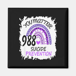 Rainbow you 988 prevention colourful band magnet