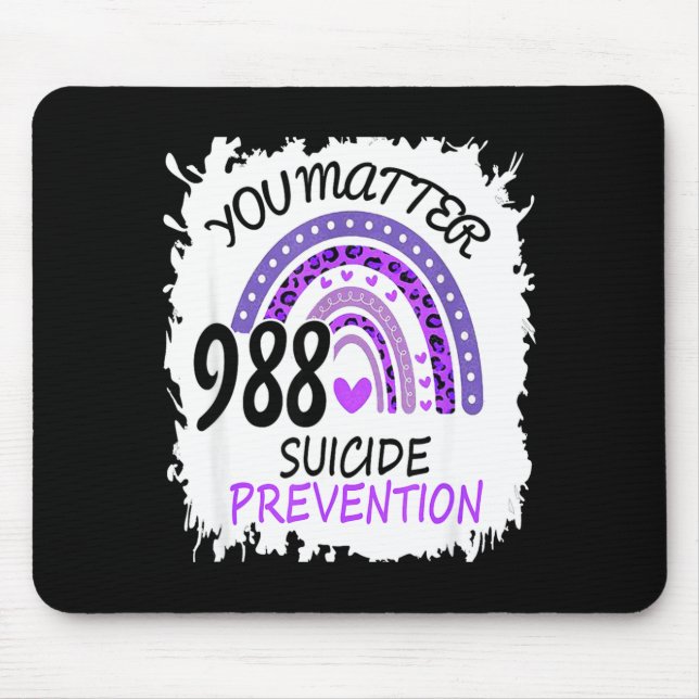 Rainbow you 988 prevention colourful band  mouse mat (Front)