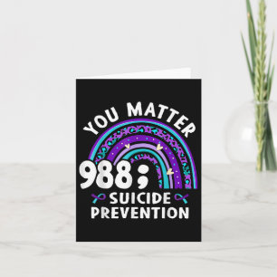 Rainbow You 988 Suicide Prevention Awareness Ribbo Card