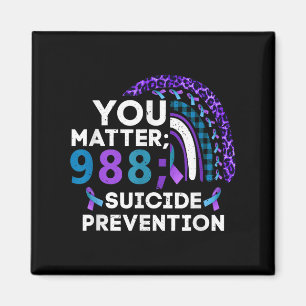 Rainbow You 988 Suicide Prevention Awareness Ribbo Magnet