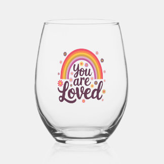 Rainbow You Loved Stemless Wine Glass