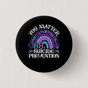 Rainbow You Matter 988 Suicide Prevention Awarenes 3 Cm Round Badge