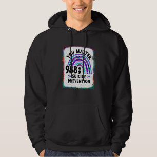 Rainbow You Matter 988 Suicide Prevention Awarenes Hoodie