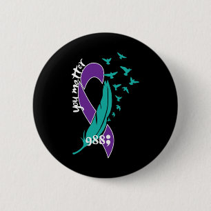 Rainbow You Problem 988 Suicide Prevention Awarene 6 Cm Round Badge