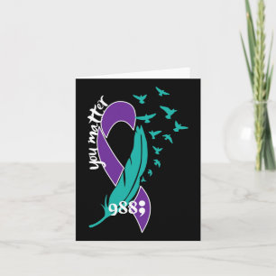 Rainbow You Problem 988 Suicide Prevention Awarene Card