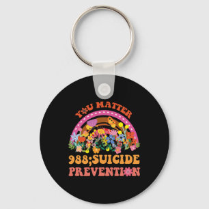 Rainbow You Problem 988 Suicide Prevention Awarene Key Ring