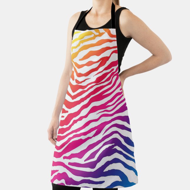 Rainbow Zebra Apron (Insitu)