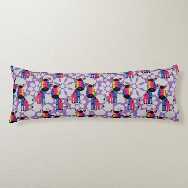Rainbow Zebra Body Cushion (Front)