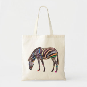 Rainbow Zebra Budget Tote Bag