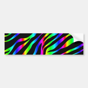 rainbow zebra bumper sticker