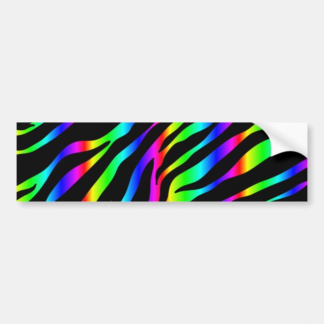 rainbow zebra bumper sticker (Front)